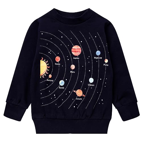 NUBEEHOHO Toddler Boys Sweatshirts Crewneck Long Sleeve Truck Shirt Dinosaur Cotton Pullover Tops Tees For Kids 2-7T