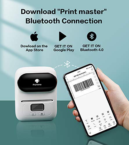 Phomemo Label Maker Machine - Phomemo M110 Portable Bluetooth Thermal Label Printer. Sticker Maker, Barcode Printer for Clothing, Jewelry, Retail, Mailing,support Arabic and English,For iOS & Android