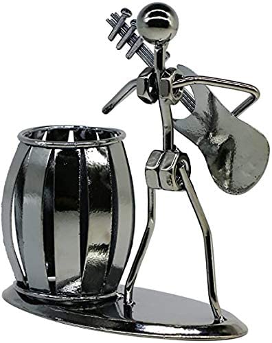 KASTWAVE Guitar Pen Holder Creative Desktop Accessories Multipurpose Metal Desk Pencil Holder For Gifts, Kids, Students, and Office Stationary