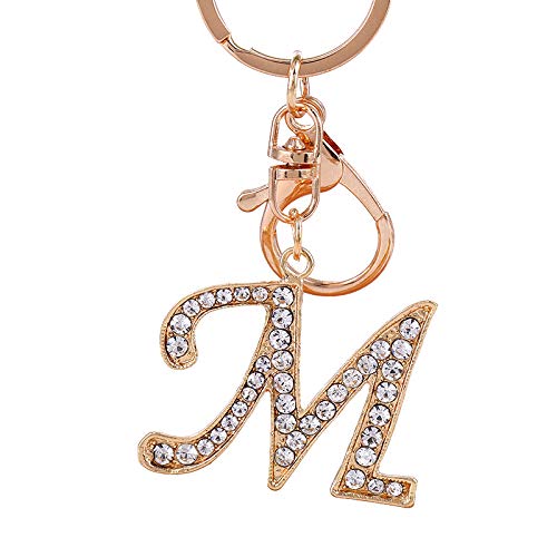 Goodern Keychain for Women Purse Charms for Handbags Crystal Alphabet Initial Letter Pendant with Key Ring, Keychain creative Letter A-Z for Car Key ring Alphabet Initial Letter Pendant