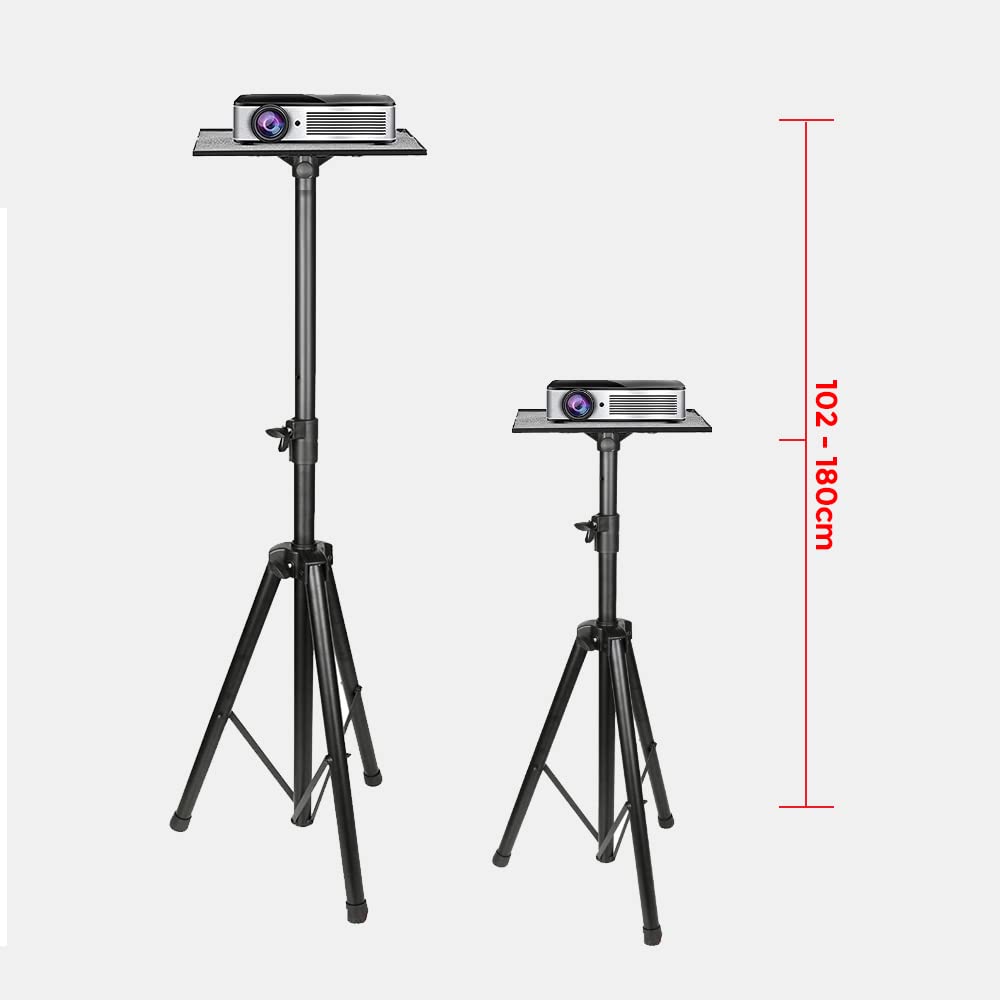 Wownect Projector Tripod Stand, Portable Projector Stand Adjustable Height 40" to 71" Multipurpose Laptop Stand with Phone Holder for Outdoor Movies, Office, Home, Stage with Mount Bracket & Rack Tray