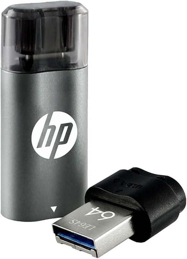 HP x5600B 64GB OTG (Type B) usb3.2 Pen Drive, Grey & Black