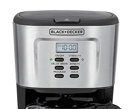 Black & Decker Coffee Maker/Coffee Machine, 900W, 12 Cup/1.5L Glass Carafe, 24 Hours Programmable with Drip Stop Mechanism to Avoid Spillage, Lcd Display with Digital Control, , DCM85-B5