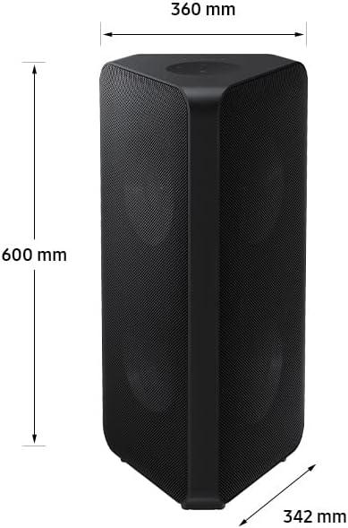 Samsung Sound Tower 160W High Power Party Speaker Water Resistant In Built Battery Bluetooth Connectivity Black - MX-ST40B/ZN