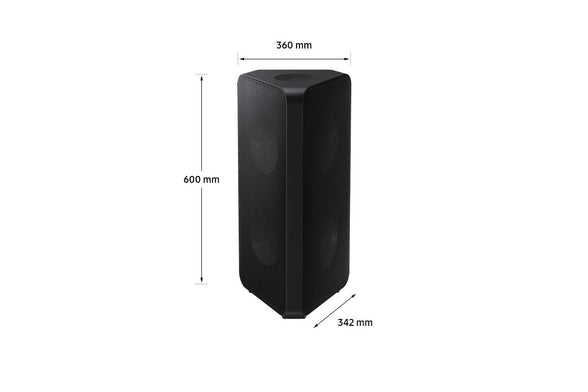 Samsung Sound Tower 160W High Power Party Speaker Water Resistant In Built Battery Bluetooth Connectivity Black - MX-ST40B/ZN