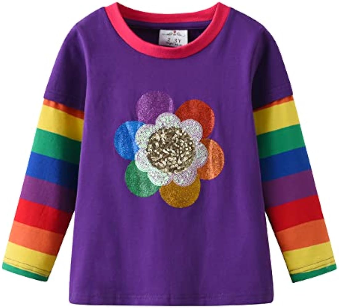 VIKITA Little Girls Cute Flower Long Sleeve T-Shirt Top for 1-8 Years