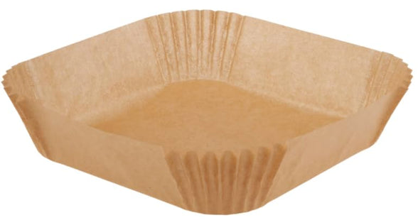 Hotpack Air Fryer Paper Liner, Square, Brown, 16x16x4.5cm, 100 pcs