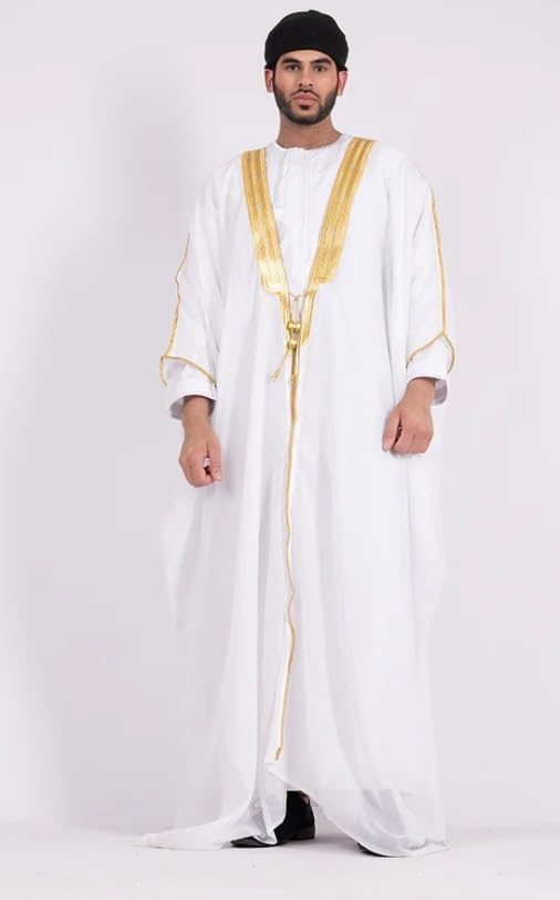 MAJAAZI Traditional Arabic BISHT| Cloak for Men | Kanthoora Overcoat| Cultural Formal Wear for Wedding Party Eid celebration