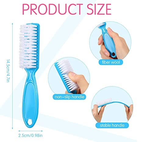 Handle Grip Nail Brush, Hand Fingernail Cleaner Brush Manicure Tools Scrub Cleaning Brushes for Toes and Nailsor Cleaner, Pedicure Scrubbing Tool 6 Pcs Kit (Random Color)