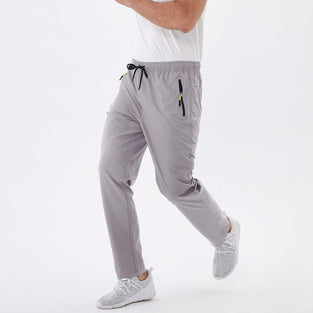 Rapoo Men's Workout Athletic Golf Hiking Pants with Zipper Pockets Elastic Waist Lightweight Running Pants for Men