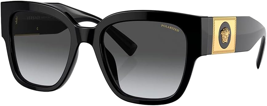 Versace Women's GB1/T3 Square Sunglasses, Black, 54-20-140 mm