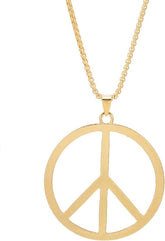 The Woo's Hippie Style Peace Sign Necklace Metal Love Peace Sign Hippie Pendant Necklace 1960s 1970s Hippie Party Dressing Accessories Jewelry for Women Men