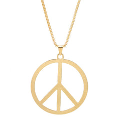The Woo's Hippie Style Peace Sign Necklace Metal Love Peace Sign Hippie Pendant Necklace 1960s 1970s Hippie Party Dressing Accessories Jewelry for Women Men