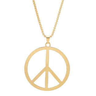 The Woo's Hippie Style Peace Sign Necklace Metal Love Peace Sign Hippie Pendant Necklace 1960s 1970s Hippie Party Dressing Accessories Jewelry for Women Men