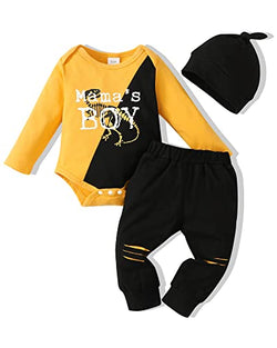 NZRVAWS Infant Baby Boy Clothes Newborn Boy Outfits Bodysuit Romper Tops+Pants Set Baby Boy's Clothing 0-3M