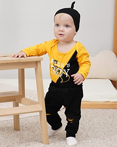 NZRVAWS Infant Baby Boy Clothes Newborn Boy Outfits Bodysuit Romper Tops+Pants Set Baby Boy's Clothing 0-3M