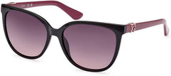 GUESS Womens Sunglasses , Black/Other/Gradient Smoke, 58 mm