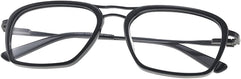 FEATHER Unisex Black Square Prescription Eyewear Frames