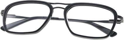 FEATHER Unisex Black Square Prescription Eyewear Frames