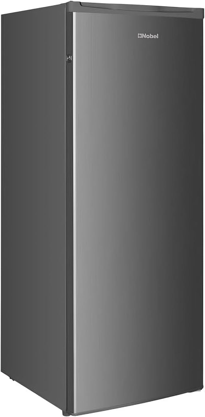 NOBEL Upright Freezer Silver 168 L NUF275SN RECESSED HANDLE SINGLE DOOR- DEFROST R600A Inside Condenser