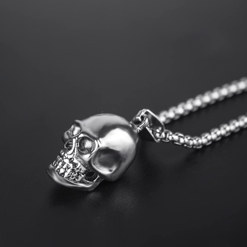 ShiQiao Spl Skull Pendant Necklace Gothic Halloween Accessories for Women Men Punk Accessories for Boys Christmas Birthday Gifts for Boys