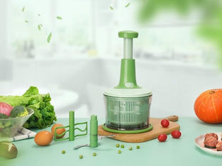 MOVE ON 1100 ML 3 in 1 push chopper with strong base and high capacity storage salad maker lettuce cutter and vegetable chopper