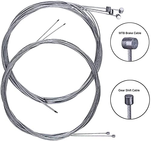 YAKAMOZ 2-in-1 Universal Bike Bicycle Shift Derailleur Cable & Brake Cable Housing Replacement Kit for Moutain Road Bike Cycling Repairing