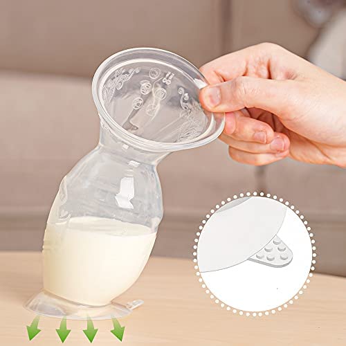 Haakaa Breast Pump Breastfeeding Manual Milk Pump With Suction Base 100% Food Grade Silicone Bpa Pvc And Phthalate Free 5Oz/150Ml,Clear, 5 Ounce