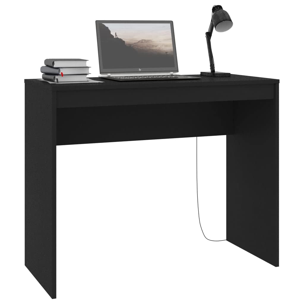 vidaXL Desk Computer Workstation Corner Home Office Dorm Hallway Living Room Bedroom Furniture Study Desk Console Table Black Engineered Wood