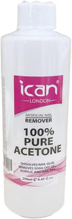 Ican London 100% Pure Acetone Nail Polish Remover UV GEL Soak Off 250ml