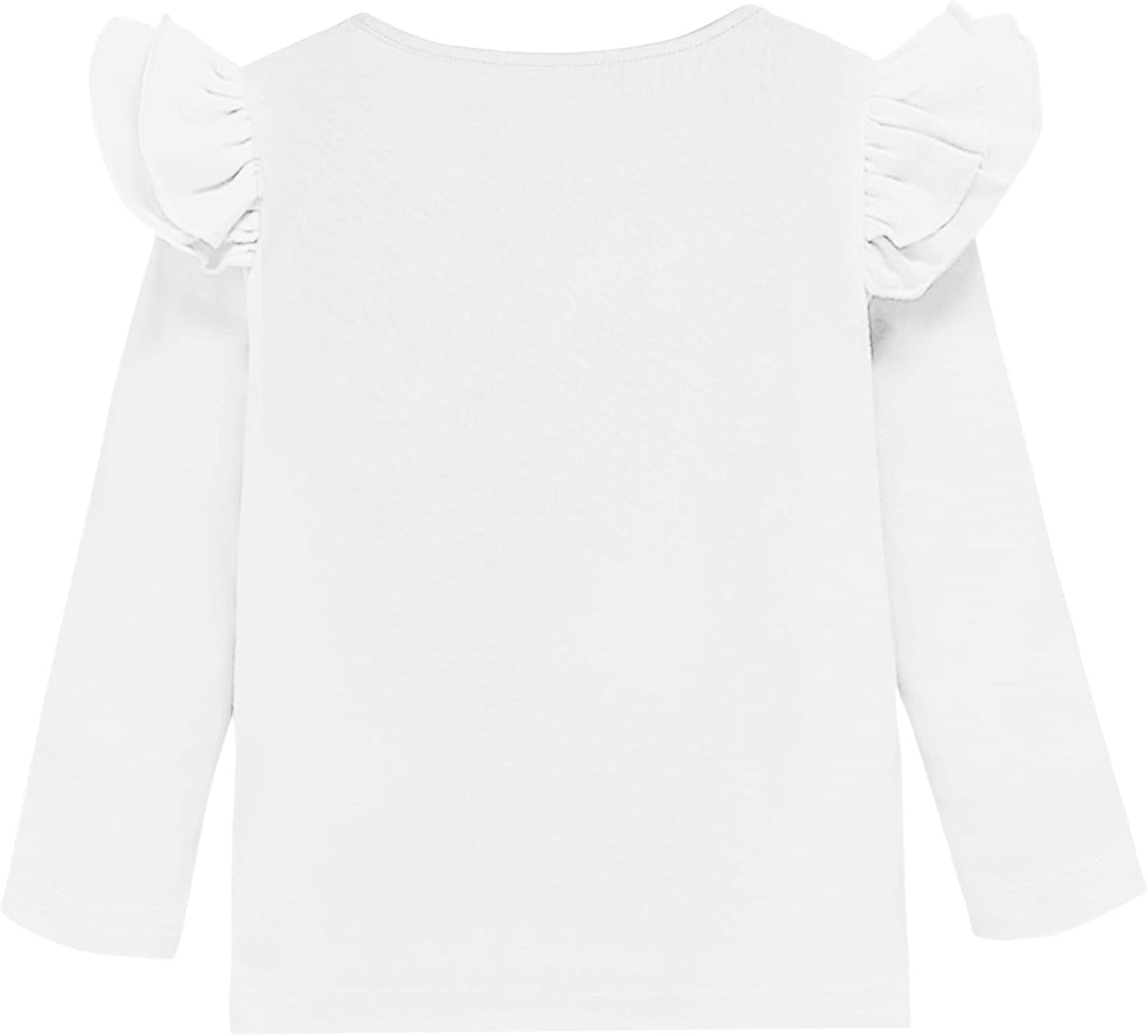 Greatchy Girls Shirts Short Sleeve Tee Ruffle Solid Summer Keyhole Neck Cotton Blouse Tops