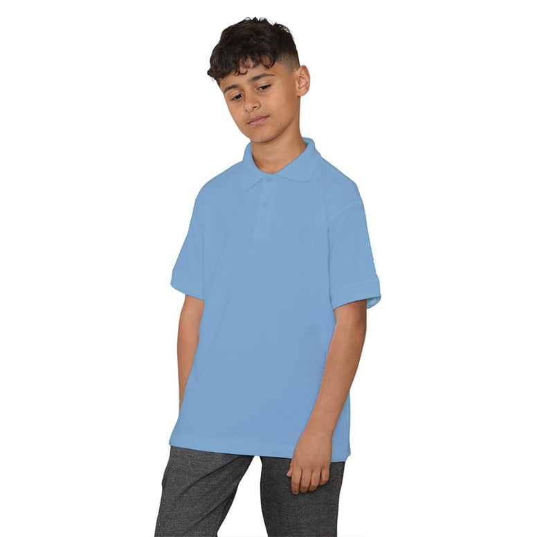KHIM 2 Pack Unisex Polo Short Sleeve Polycotton Boys Girls School Uniform Plain Half Sleeve Shirts Sports Wear Indoor Outdoor