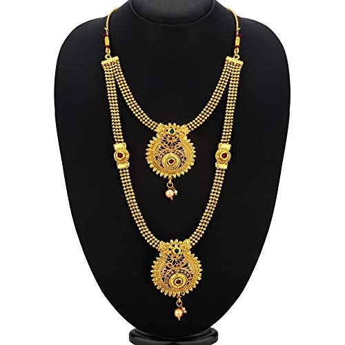 Sukkhi Classic Gold Plated Wedding Jewellery Long Haram Necklace Set For Women (N72489GLDPH022018)