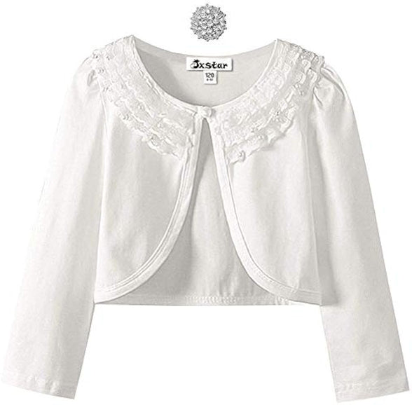 Girls Lace Bolero Shrugs Long Sleeve Cardigan Dress Cover Up Tops for Little Kid