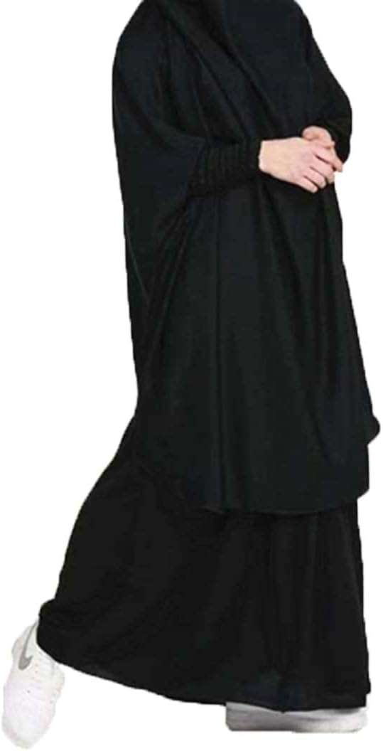 BOJON Muslim Two Piece Prayer Dress for Women Abaya Dress Islamic Middle East Dubai Turkey Maxi Abaya Kaftan with Full Length Hijab Dress