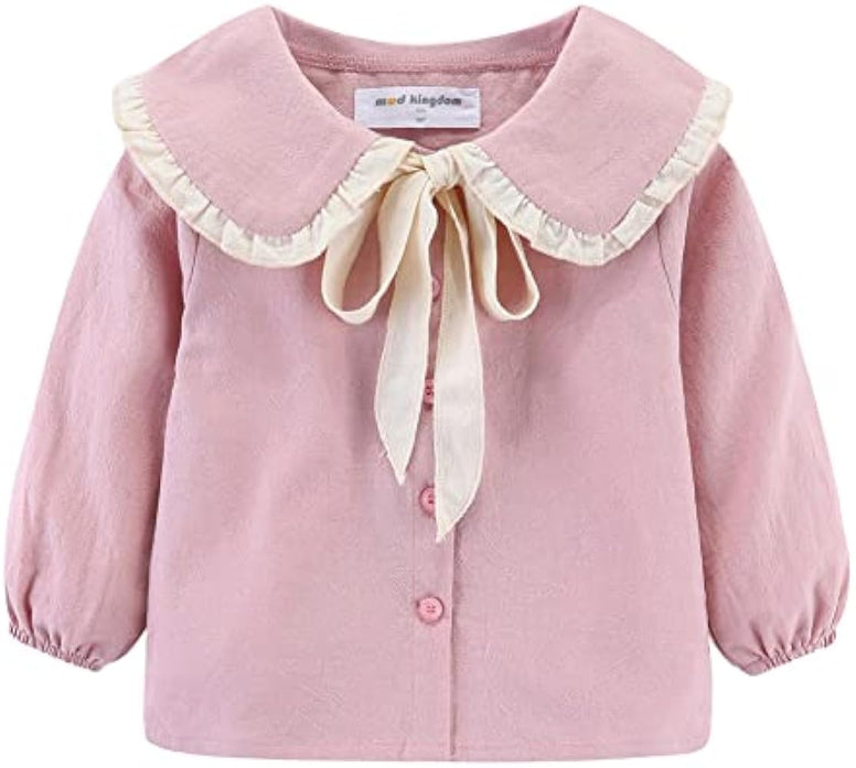 Mud Kingdom Little Girls Long Sleeve Shirt Peter Pan Collar Cute