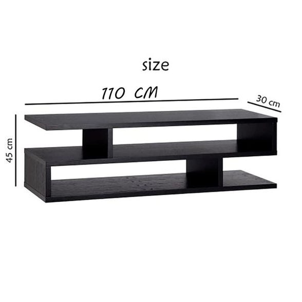 Sony Zed Modern TV Stand And Coffee Table Modern Living Room TV Unit, Black, 110x30x46cm