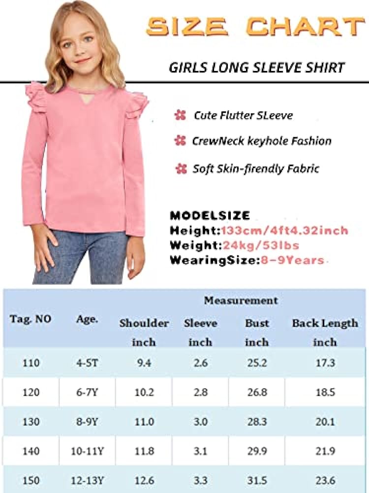 Greatchy Girls Shirts Short Sleeve Tee Ruffle Solid Summer Keyhole Neck Cotton Blouse Tops