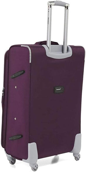 Senator Soft-Shell Luggage Extra Large Size Expandable Lightweight, Check in Size Luggage with Spinner Wheels 4 LL003 (Checked Luggage 32-Inch, Purple)