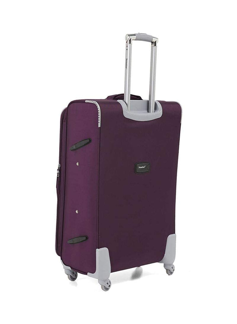 Senator Soft-Shell Luggage Extra Large Size Expandable Lightweight, Check in Size Luggage with Spinner Wheels 4 LL003 (Checked Luggage 32-Inch, Purple)