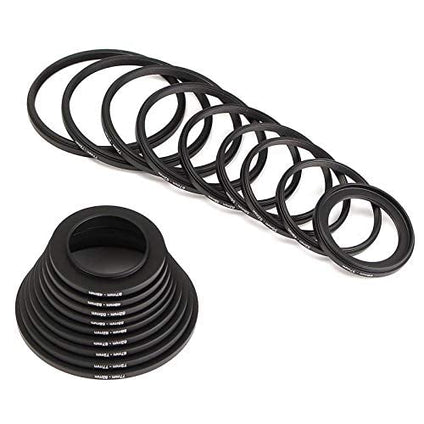 18 PCs Step Up Down Ring Filter Adapter Set 37 49 52 55 58 62 67 72 77 82 mm