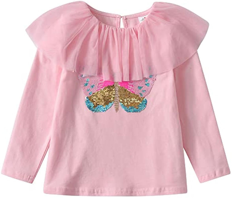 VIKITA Little Girls Cute Flower Long Sleeve T-Shirt Top for 1-8 Years