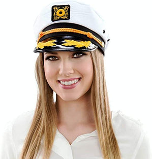 AMERTEER 2 Pieces Adult Yacht Boat Ship Captain Hat, Yacht Sailor Hat Clothing Admiral, Adjustable Hat Clothing Accessories