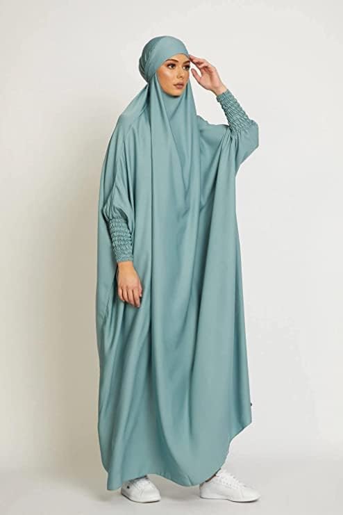 Women's Muslim One Piece Prayer Dress for Women Abaya Dress Islamic Middle East Dubai Turkey Maxi Abaya Kaftan with Hijab Dress in Full Length