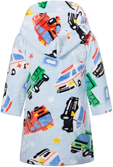 Kids Hooded Bathrobe Girls Soft Plush Hooded Flannel Pajamas Sleepwear Boys Spa Robe