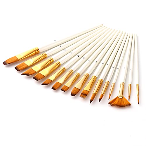 Artist Paint Brush Set 17pcs for All Purpose Oil Watercolor Painting Artist Professional Kits Includes Pop-up Carrying Case with 1 Palette Knife and 1 Sponges