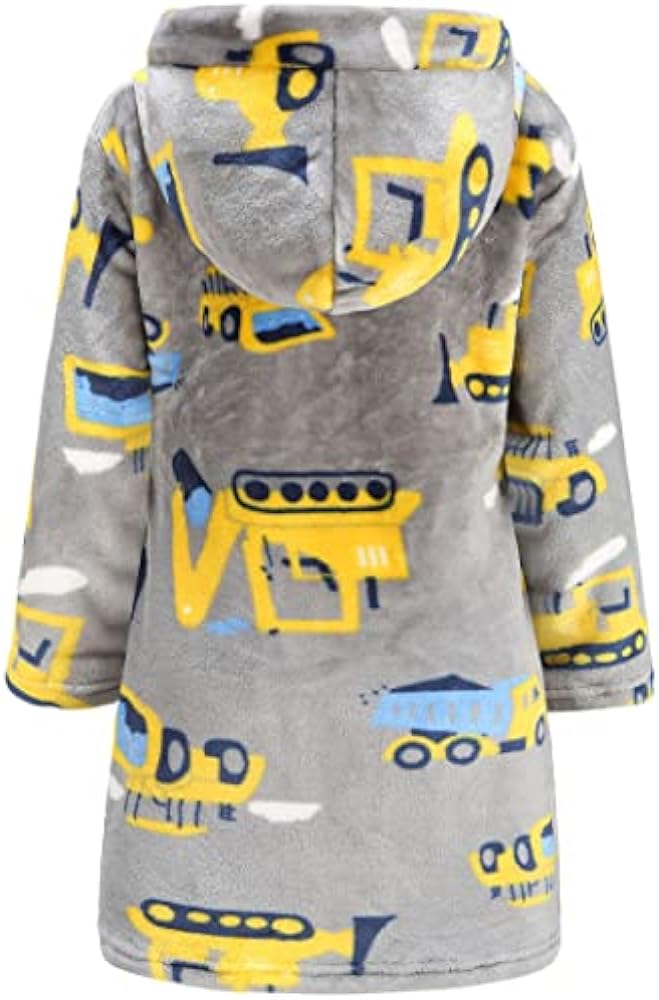 Kids Hooded Bathrobe Girls Soft Plush Hooded Flannel Pajamas Sleepwear Boys Spa Robe