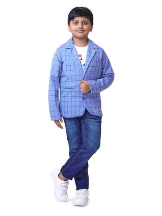 Knit N Knot Boys Blazer with Printed Pure Cotton T Shirt and Jeans Combo Set - Boys (11-12 Years)