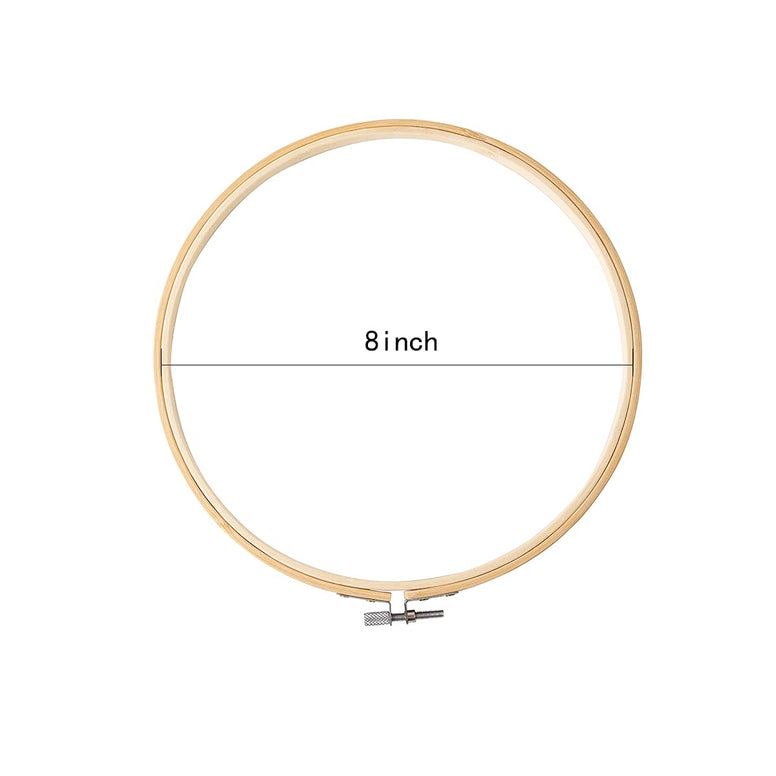 Matchne Embroidery Hoop 12PCS 8inch Cross Stitch Supplies & Needlework Supplies Easily Loosen/Tighten Bamboo Wooden Hoops for Crafts