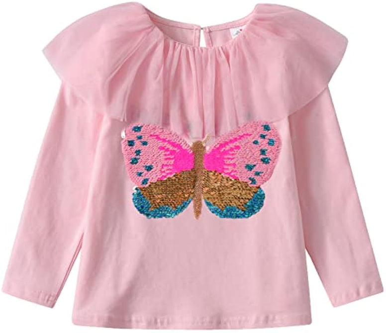 VIKITA Little Girls Cute Flower Long Sleeve T-Shirt Top for 1-8 Years